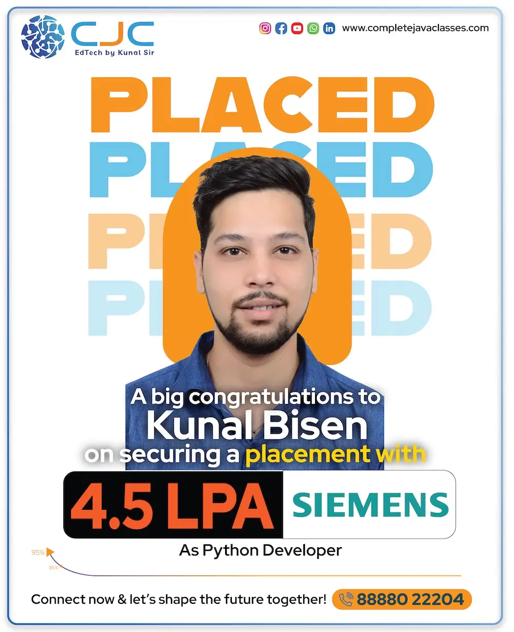 Kunal Bisen Placed at Siemens - 4.5 LPA Python Developer