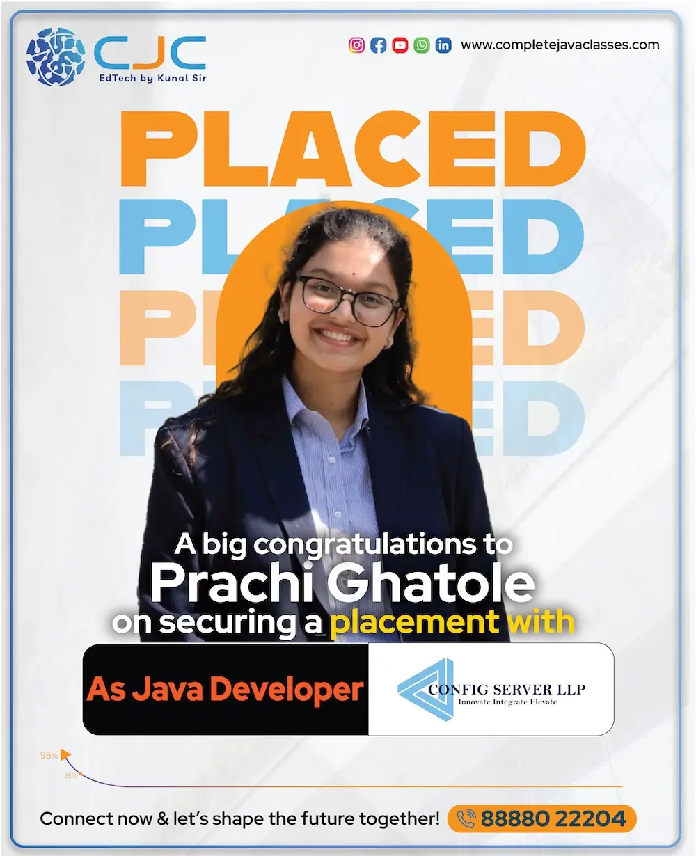 Prachi Ghatole Placed at Config Server - 3.5 LPA Java Developer