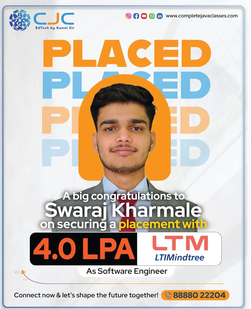 Swaraj Kharmale Placed at LTIMindtree - 4.0 LPA Software Engineer